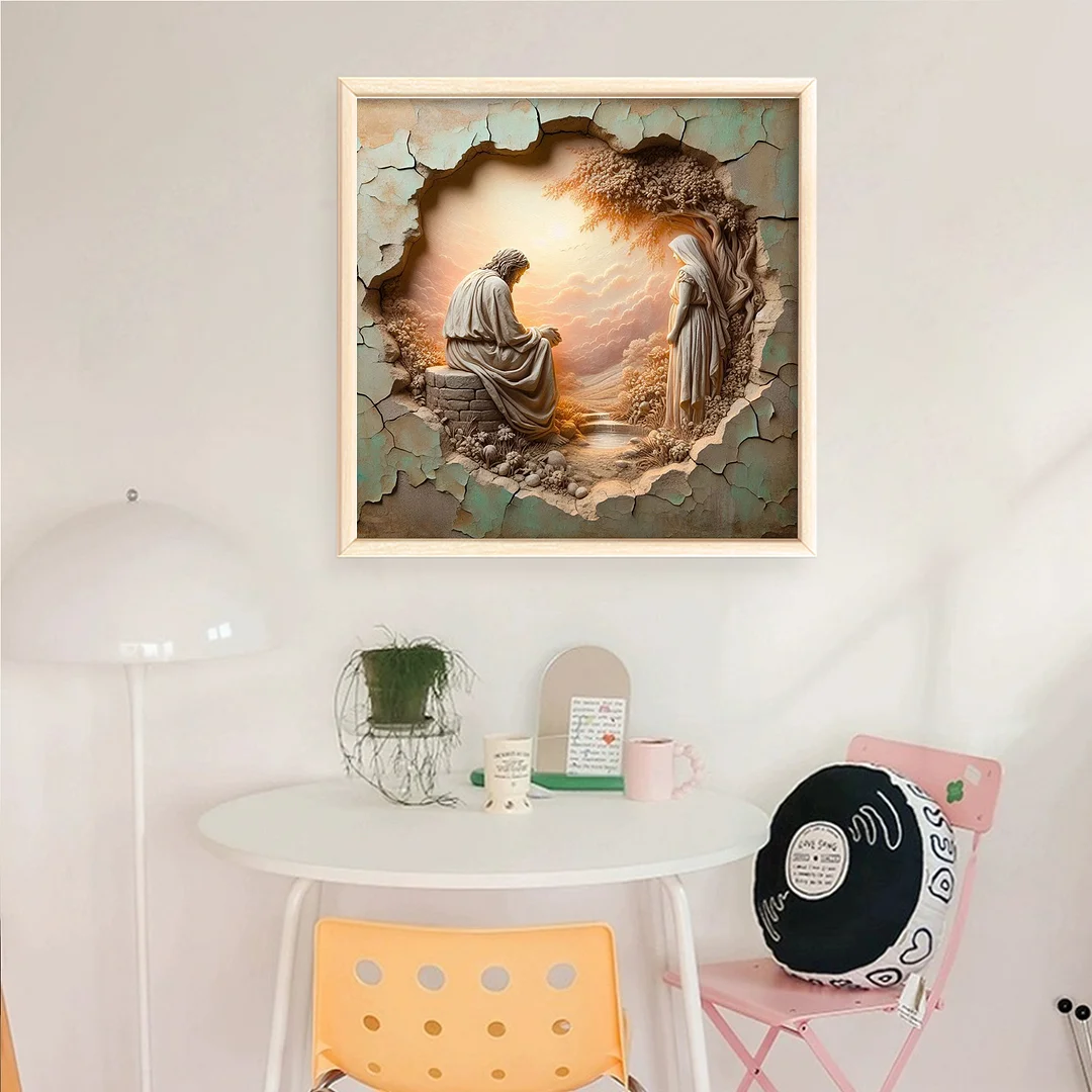 Priest B Full 14CT DIY Counted Cross Stitch Kits 40x40cm for Adults Home Decor