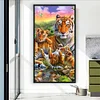 (Big Size) Parent-Child Tiger - 11CT Stamped Cross Stitch 40*70cm/15.75*27.56in