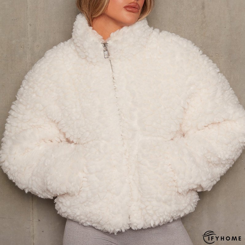 Women's Zip Turtleneck Cashmere Fashion Long Sleeve Lamb Wool Coats | IFYHOME