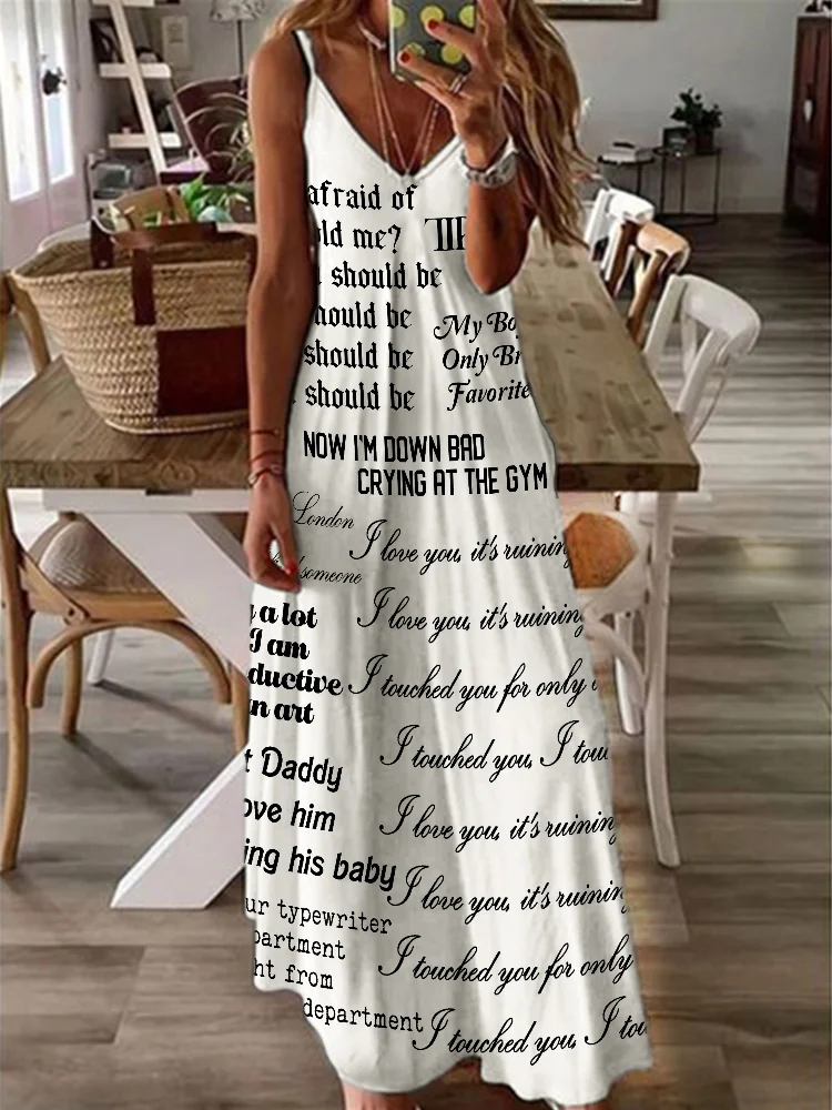 New Album Songs Lyrics Inspired Cami Maxi Dress