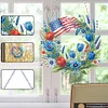 (US Only)Independence Day Wreath 5D DIY Diamond Painting Dots Pendant for Window Wall