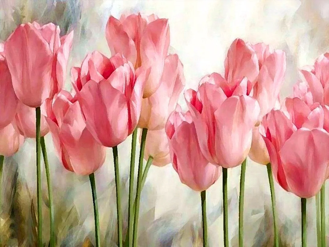 Flower Tulip Paint By Numbers Kits UK For Adult PH9648