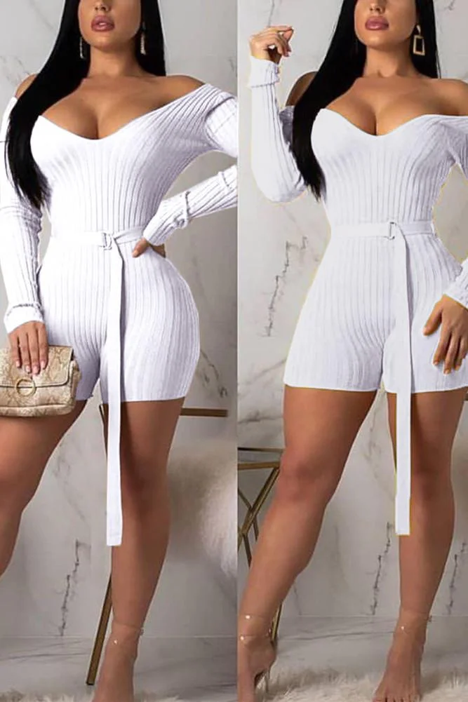 Sexy Threaded Cloth Romper {With Belt}
