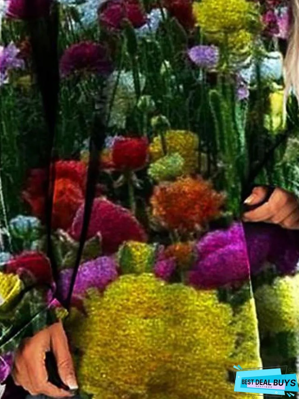 Women's T-Shirt Dress Tee Dress Knee Length Dress Long Sleeve Floral Patchwork Print Fall Spring Casual Vintage Green