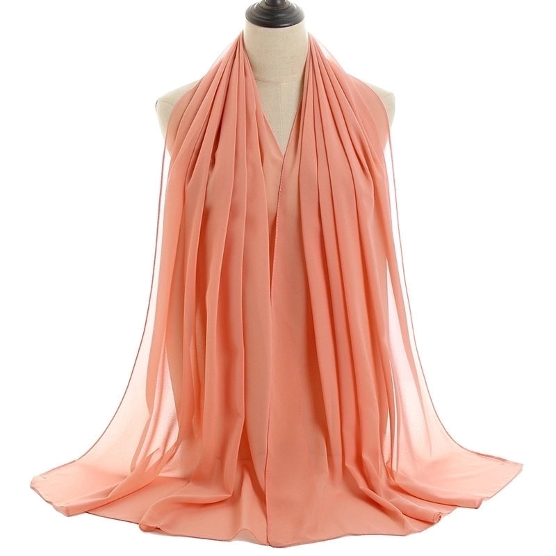Women’s Minimalist Solid Color Chiffon Cotton Linen Scarves