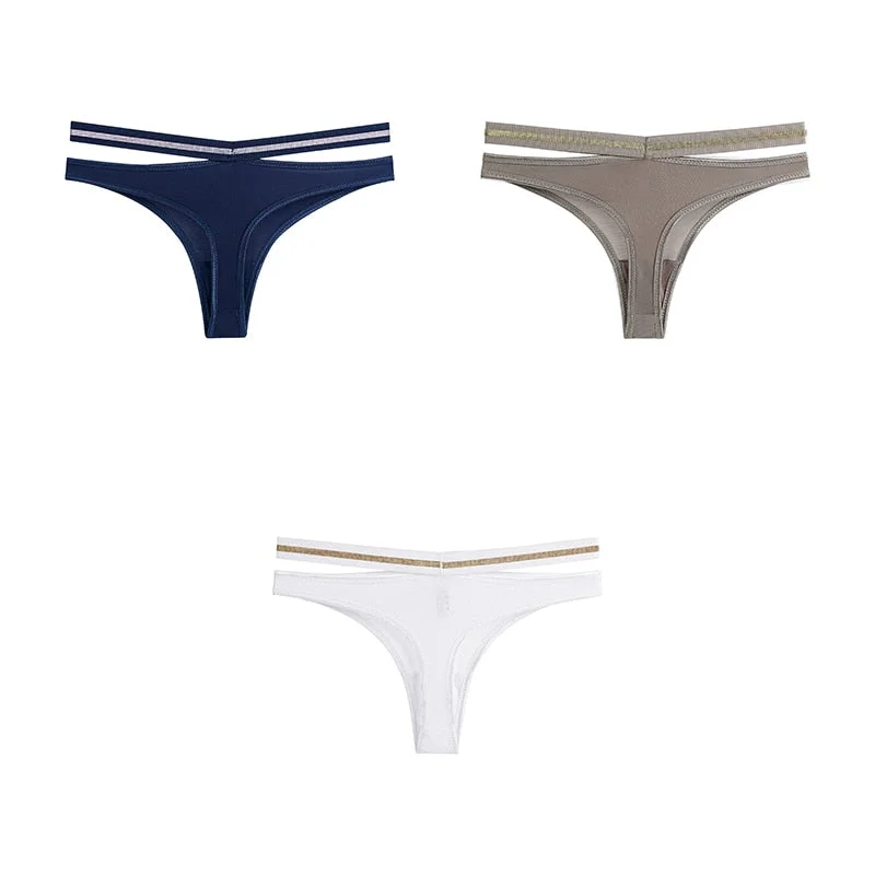 3pcs Seamless Underwear For Woman Sexy Thongs Women's Lingerie Bikini Sports Female Panties Ice Silk Woman Intimates BANNIROU