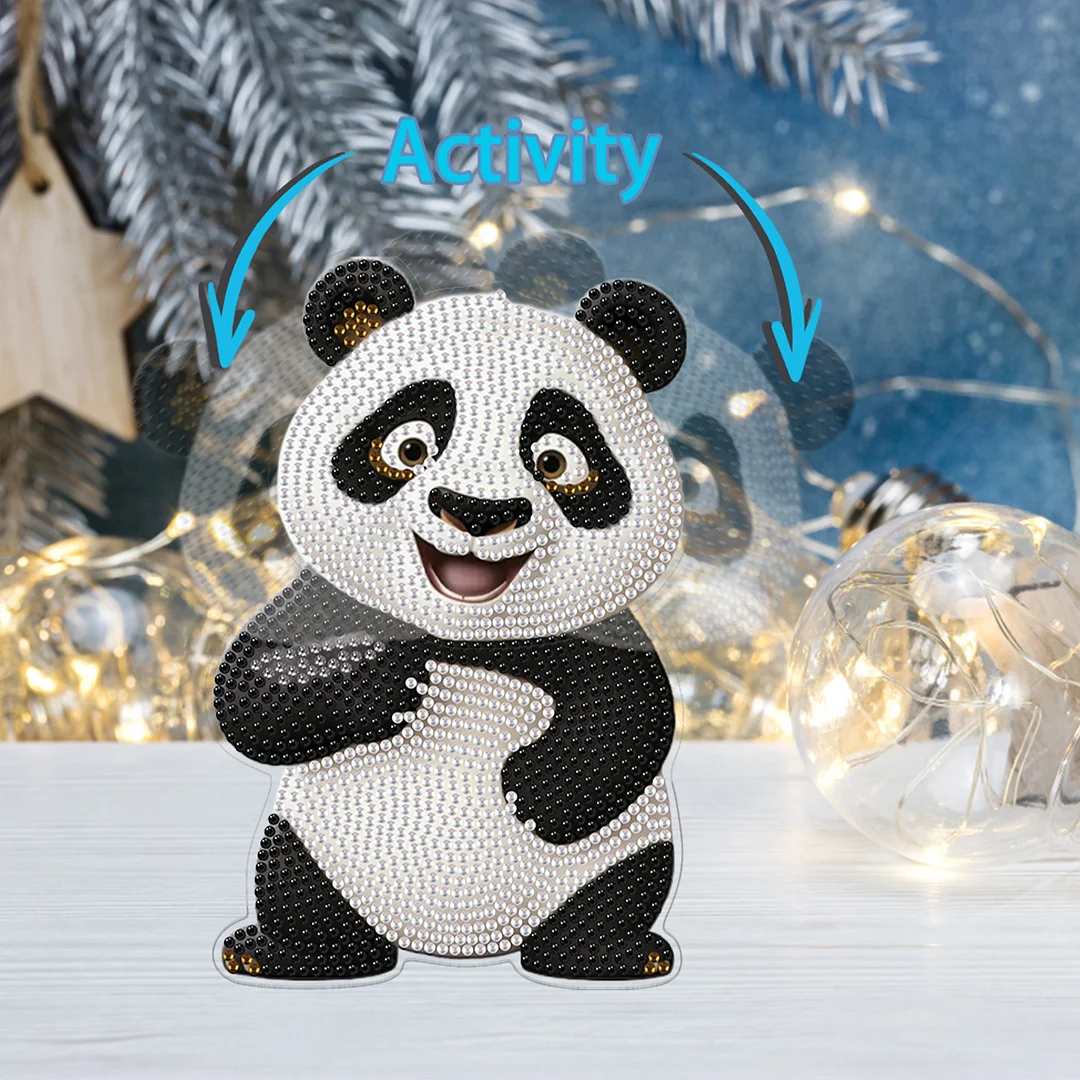 Panda DIY Acrylic Shaking Head 5D DIY Diamond Art Tabletop Ornament Home Decor