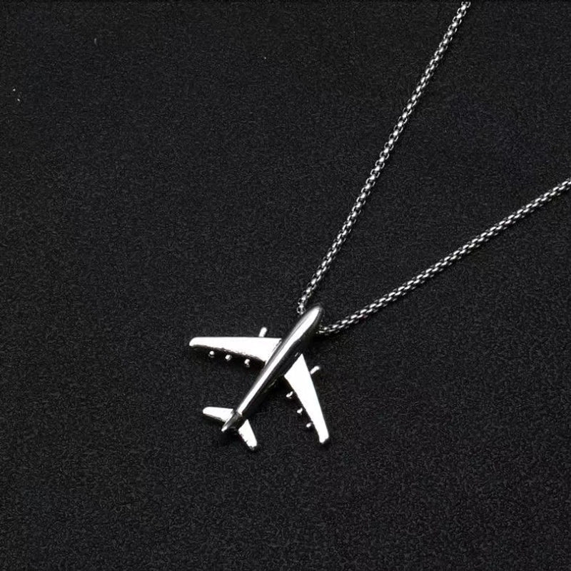 Hip-hop Airplane Alloy Titanium Steel Plating Men's Pendant Necklace