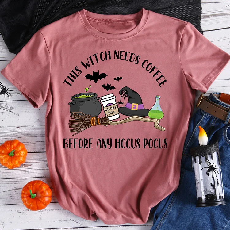 This Witchy Mama Needs Coffee T-Shirt-06882