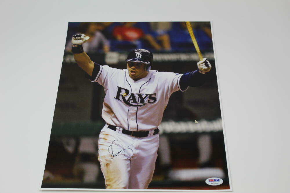 EVAN LONGORIA SIGNED AUTOGRAPH 11X14 Photo Poster painting - TAMPA BAY RAYS LEGEND, ROY, PSA