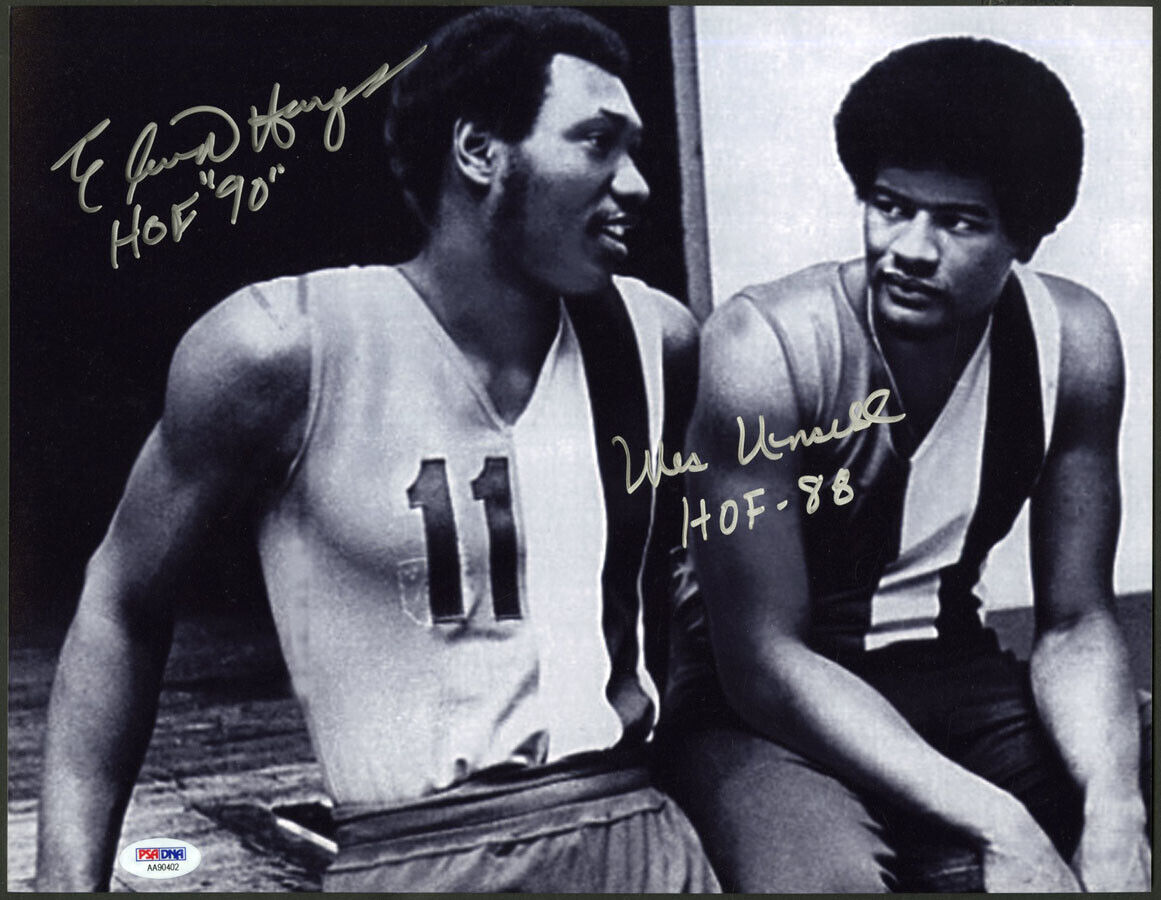 Elvin Hayes Wes Unseld DUAL SIGNED 11x14 Photo Poster painting + HOF Bullets PSA/DNA AUTOGRAPHED