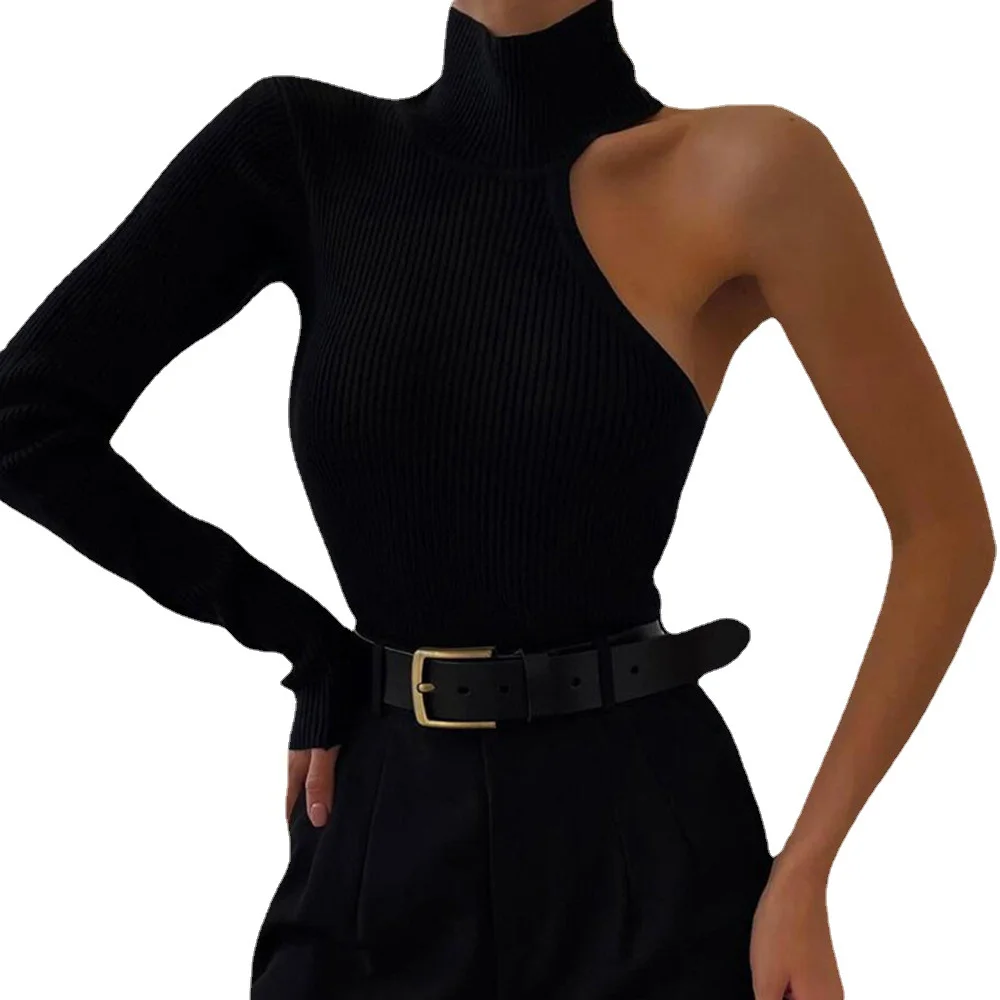 Nigikala Nigikala Women's Summer Single-Sleeve Long-Sleeved Round-Necked Body-In-Body Women's Uniform Sexy Style Fashion Sexy