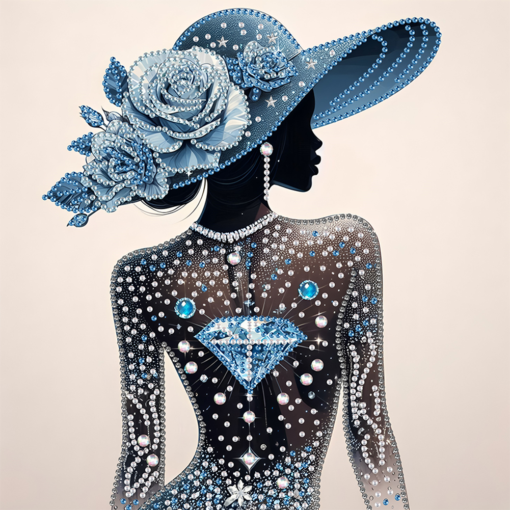 Elegant Lady 30*30cm(canvas) special shaped drill diamond painting
