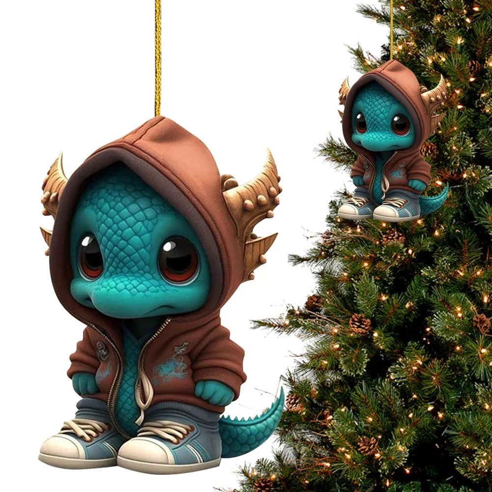 Christmas Dragon Tree Pendant Novelty Cute Acrylic Party Favors (G)