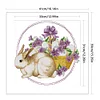 >SALE<Embroidery Eco-cotton Thread 11CT Printed Easter Bunny Cross Stitch Kit 41x39cm