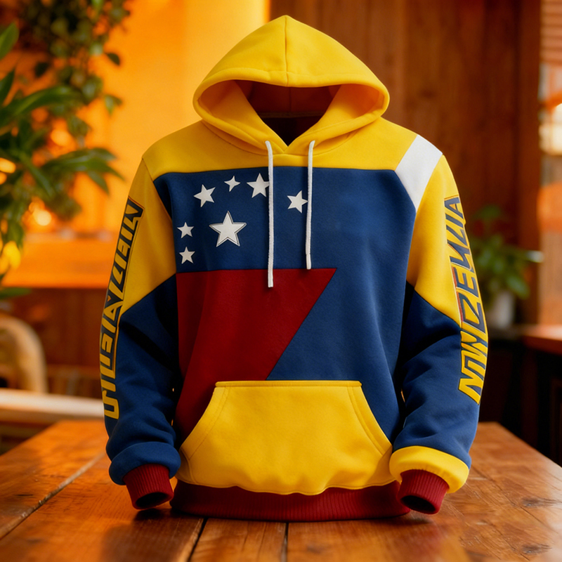 Venezuelan Flag Patterned Retro Knit Sweatshirt artswardrobe