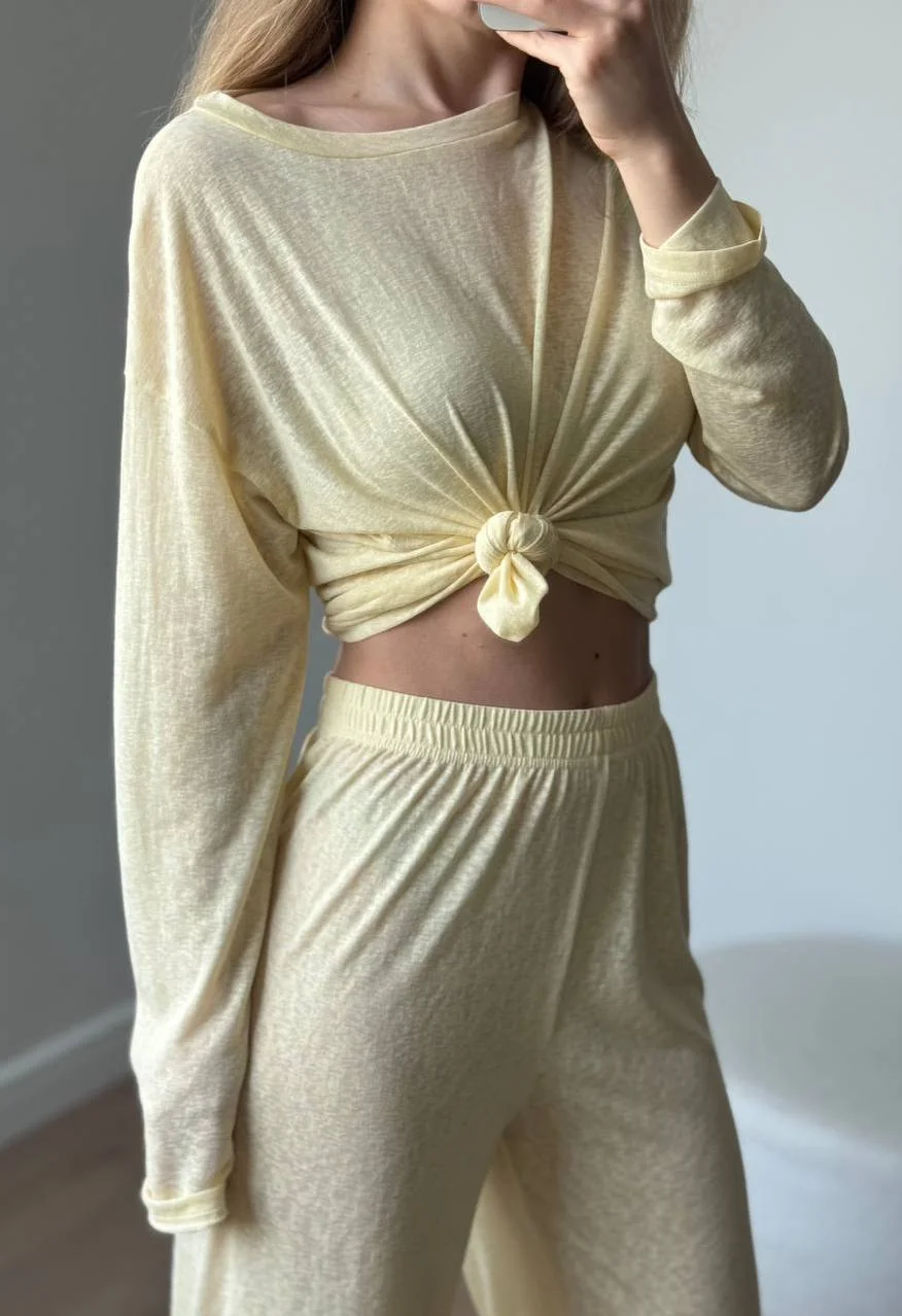 Athvotar Athvotar Lazy Wind Perspective Loose Long Open Shirt Plus Short Skirt Suit Women's Jersey Trousers Two Sets