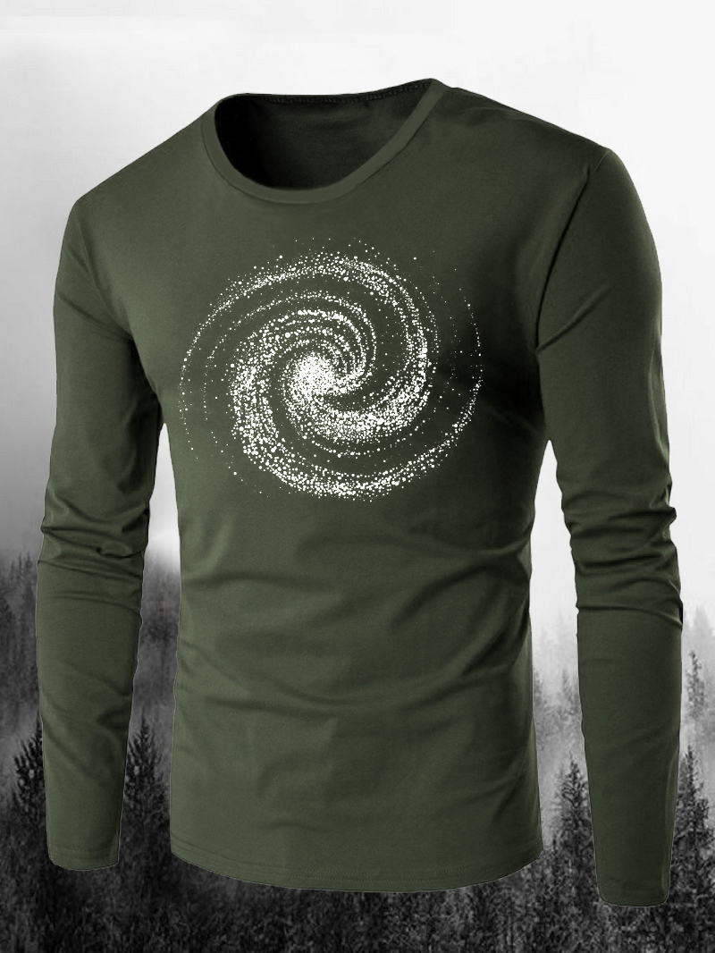 Men's Black Hole Printed Long Sleeve T-Shirt