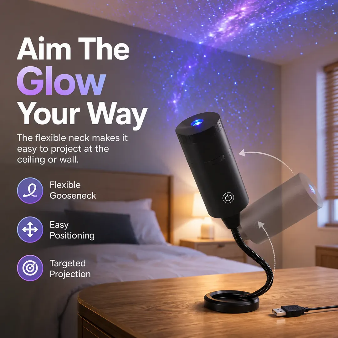 Plug-&-Play HD Star Projector &ndash; 11 Galaxy, Butterfly & Ocean Scenes