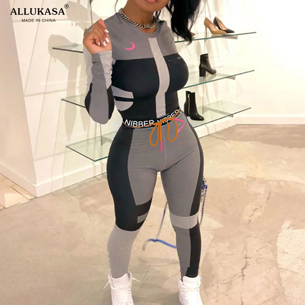 Tracksuits Women Two Piece Set Outfits Sports Fitness High Waist Leggings Winter Spring Matching Sets Sweatsuit Sexy