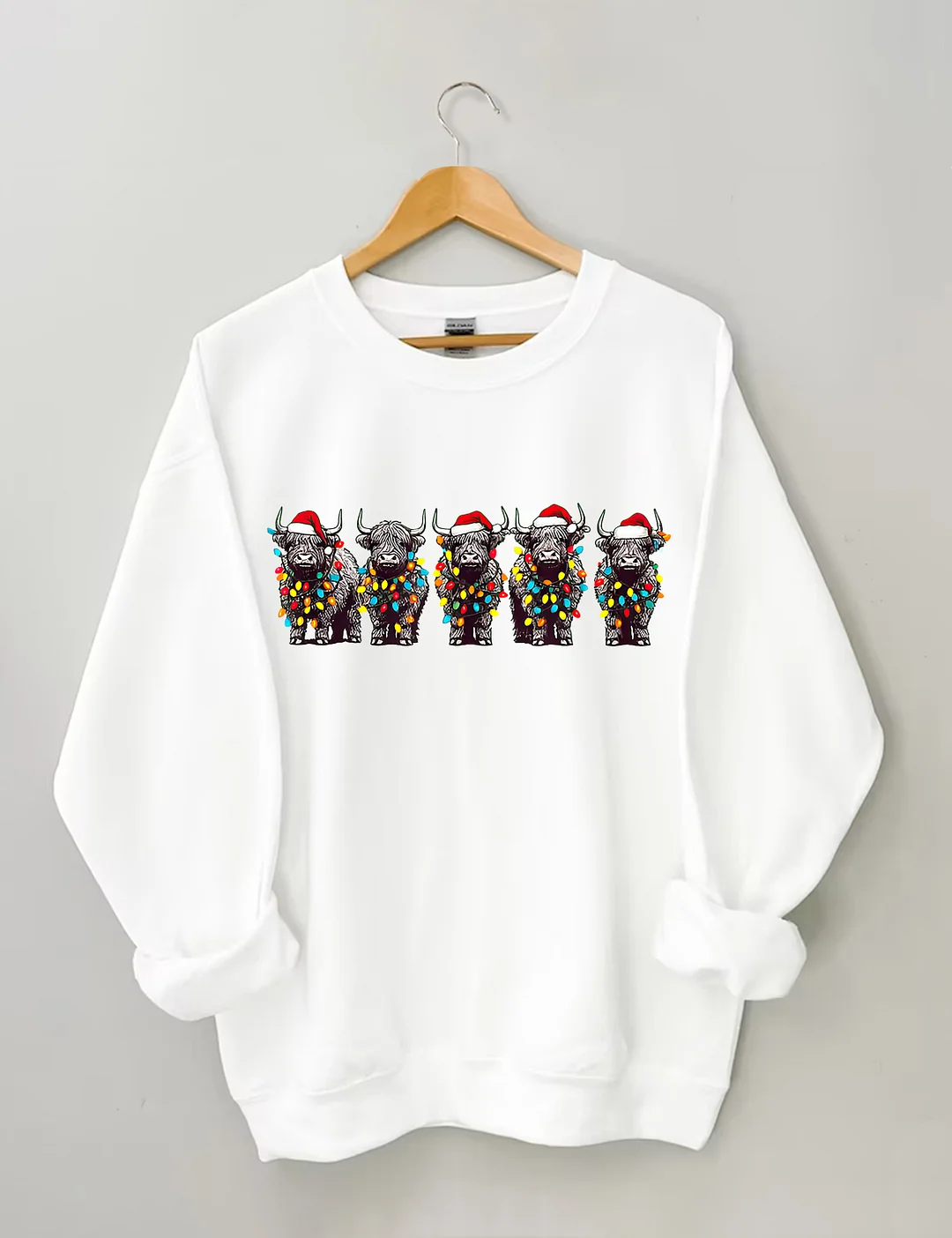 Christmas Cows Lights Sweatshirt