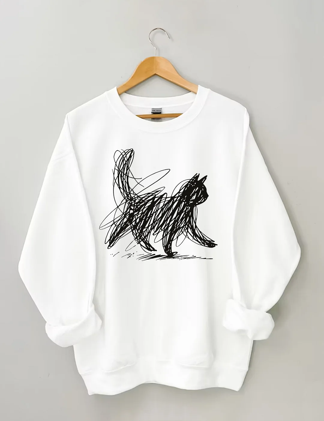 Abstract Scribble Cat Sweatshirt