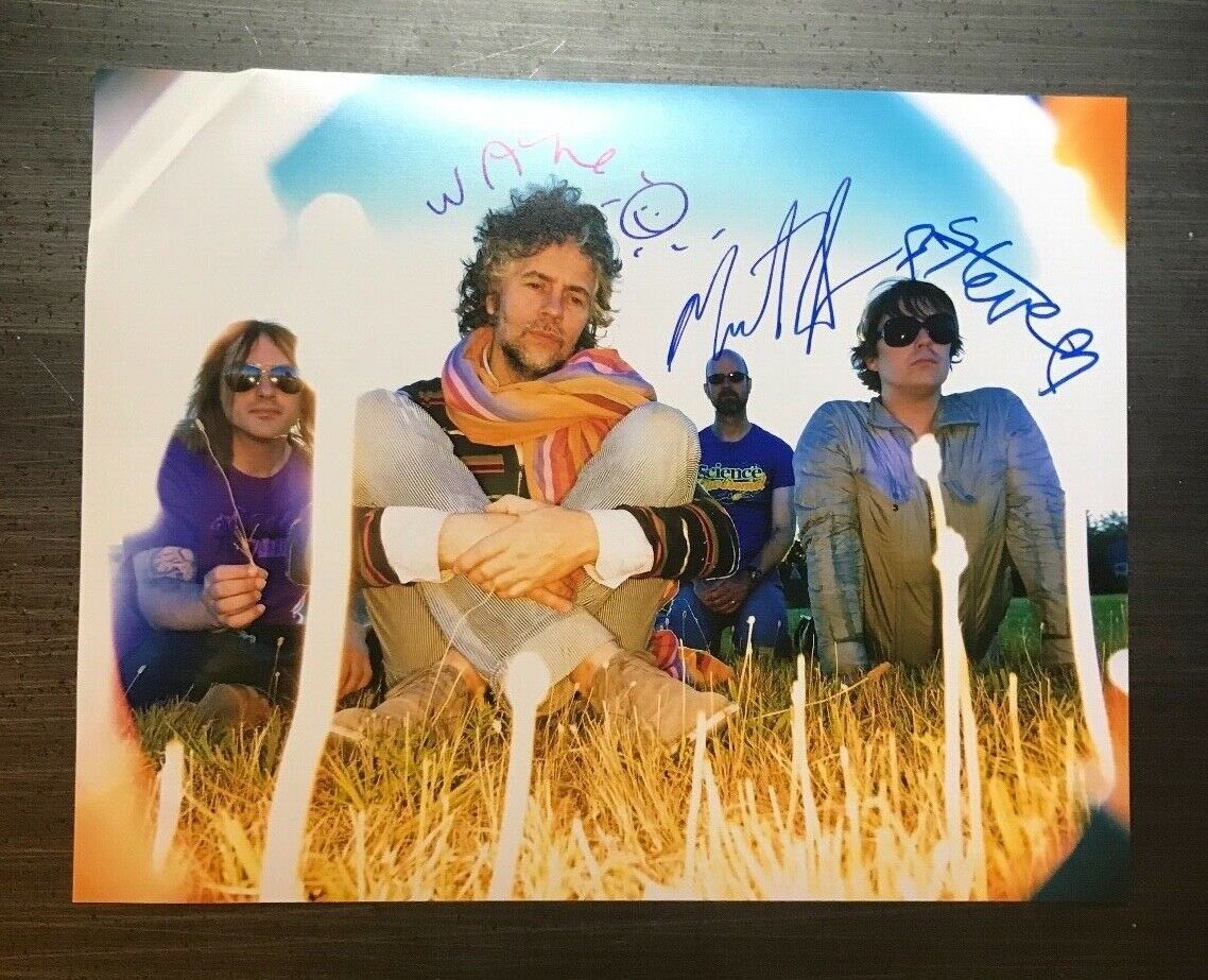 * THE FLAMING LIPS * signed 11x14 Photo Poster painting * WAYNE COYNE, STEVEN & MICHAEL * 2