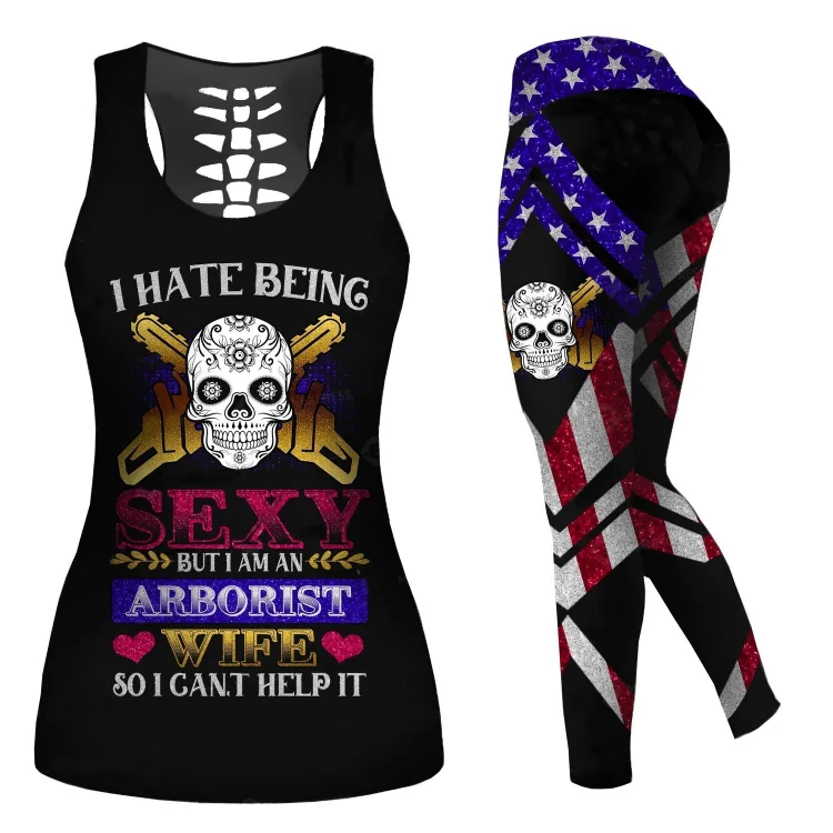 Skull Printed Hollow Tank + Legging