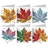(US Only)6PCS DIY Diamond Art Greeting Cards Autumn Pattern Congratulations Cards & Gifts
