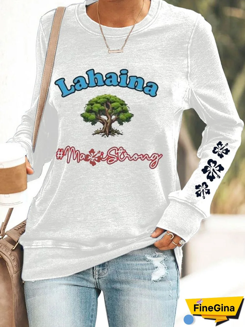 Women's Lahaina Strong Hawaii Print Sweatshirt