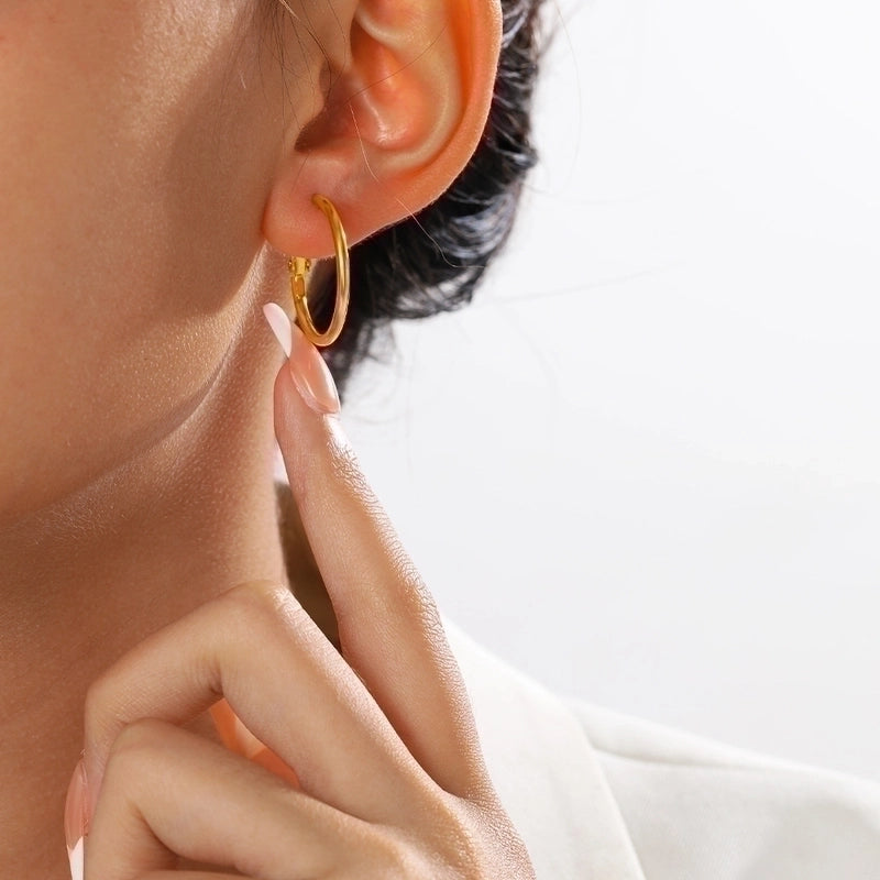 1 Pair Minimalist Solid Color Plating 304 Stainless Steel Stainless Steel Earrings