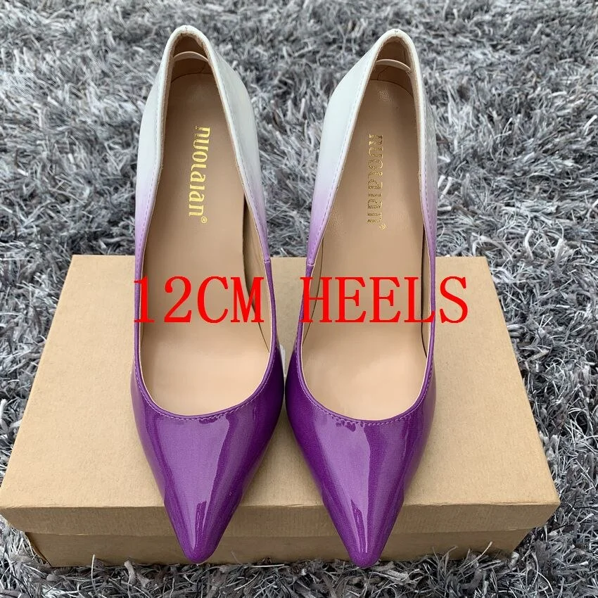 2019 Brand fashion Women Shoes Patent Leather Woman Shoes Sexy Stilettos Ladies High Heels 12cm/10cm/8cm Pointed Toe Women Pumps