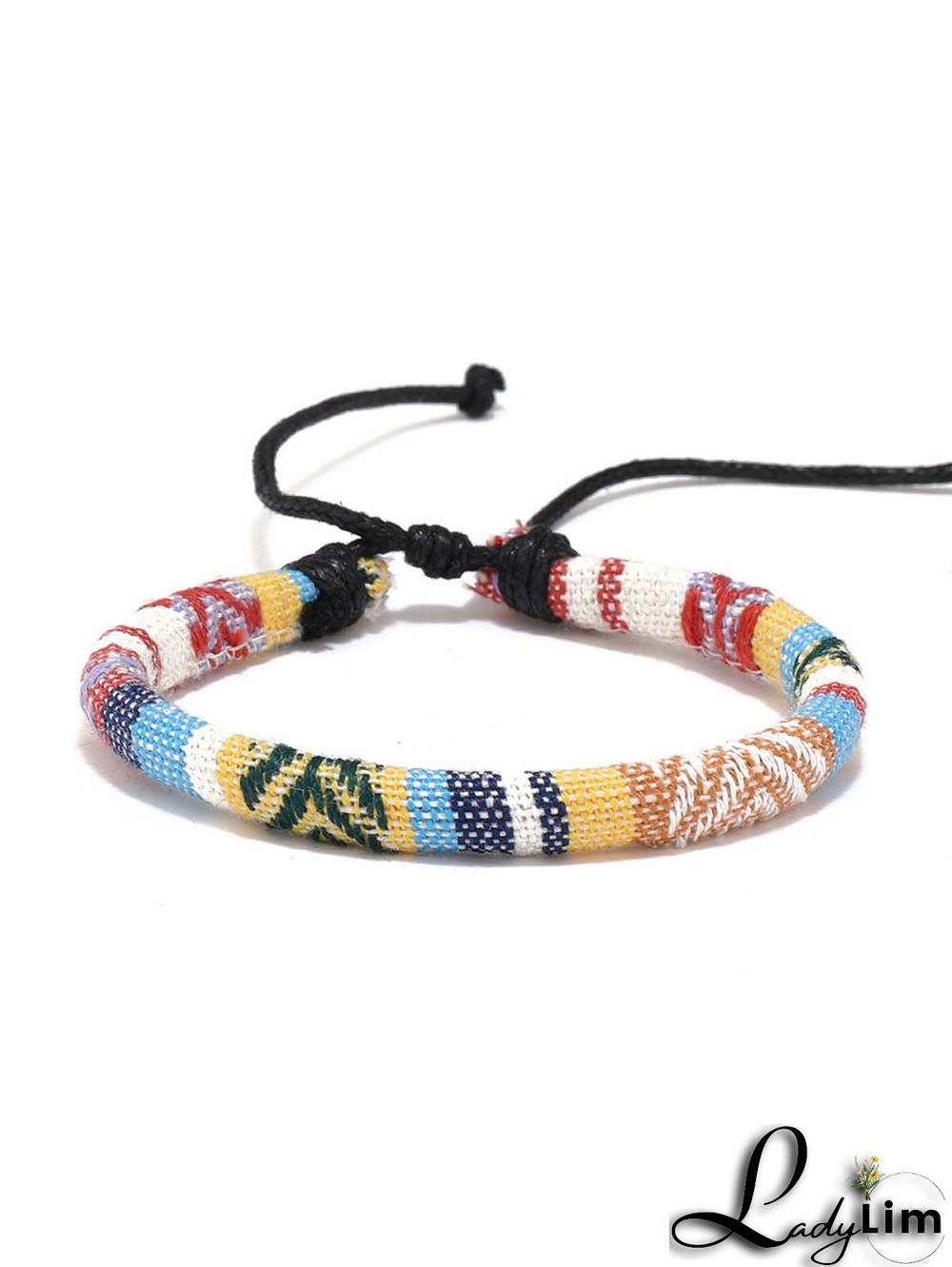 Multicolor Ethnic Style Drawstring Boho Bracelet