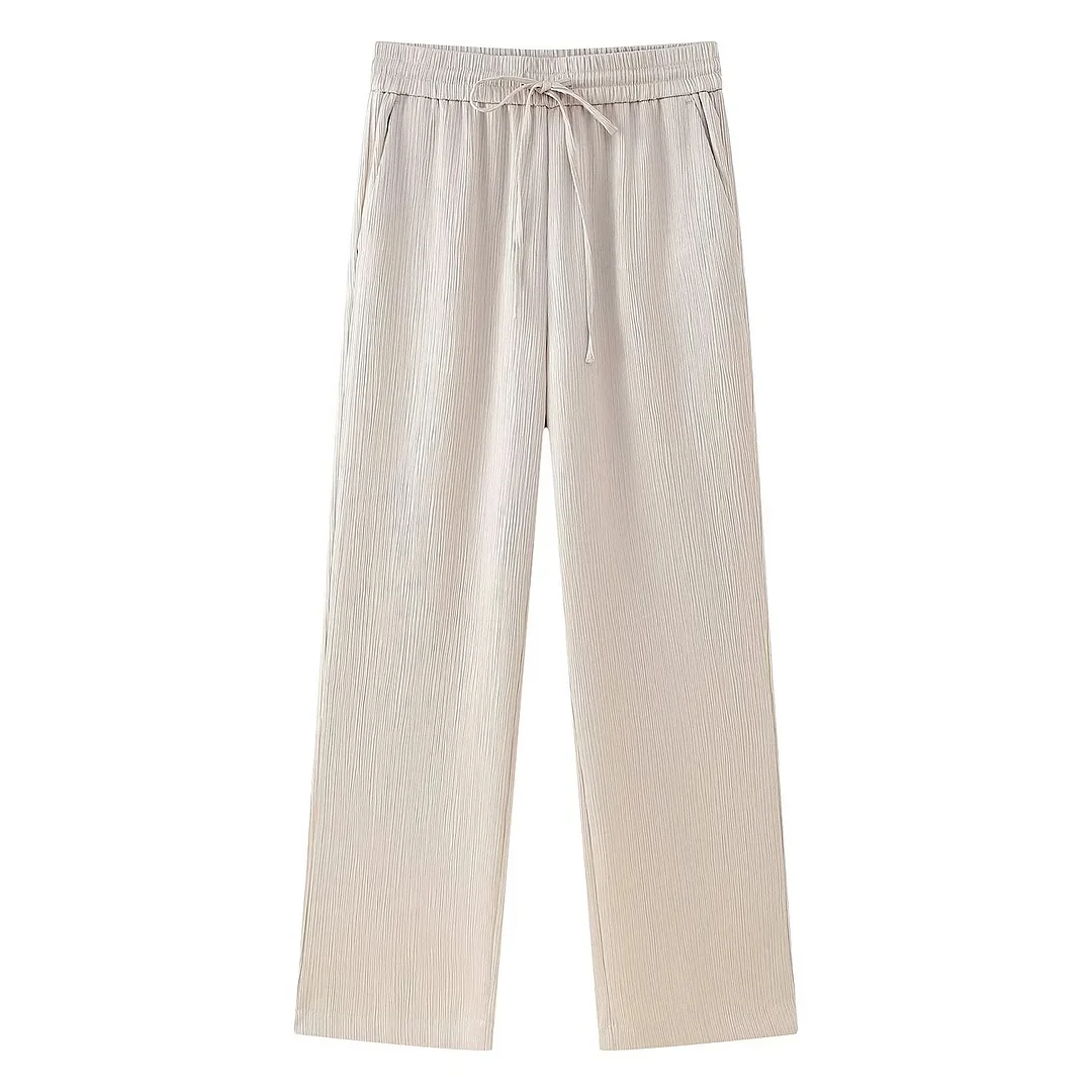 Nigikala Nigikala New Wrinkled Effect Blazer Loose Casual Trousers 4387130 4387030