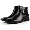 Mens fashion leather dress ankle boots for jeans