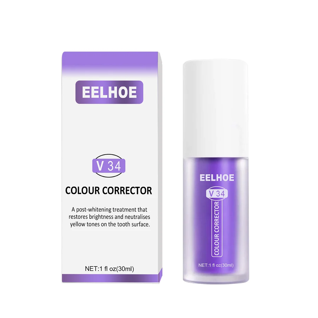 V34 Colour Corrector Serum - Purple Toothpaste for Teeth Whitening