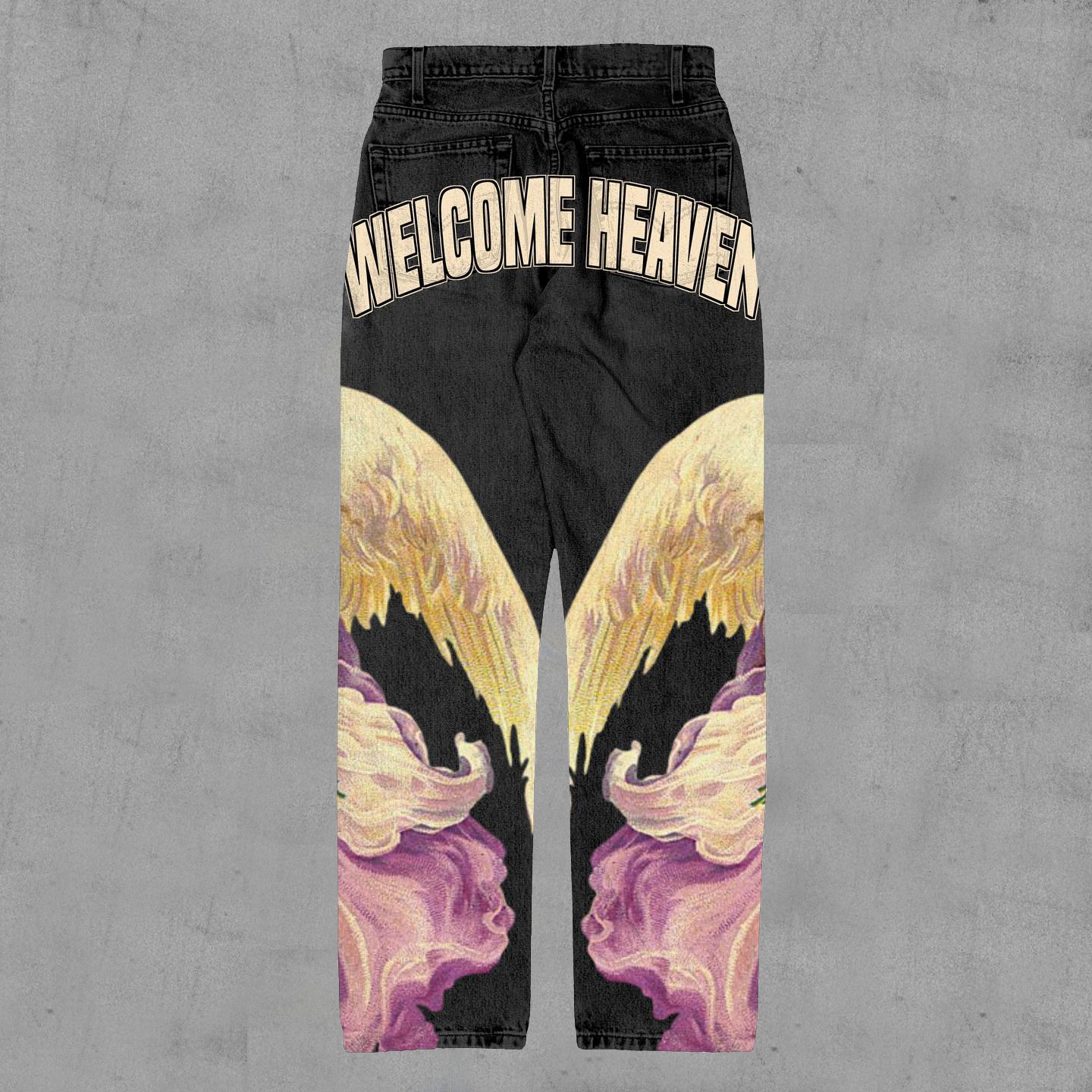 Wellcome Heaven Print Relaxed Classic Jeans