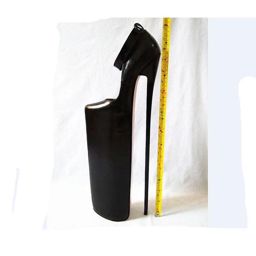 VCSHOES 19.69in Heel Height Genuine Leather Pointed Toe Stiletto Heel Platform Pumps High Heels No.501