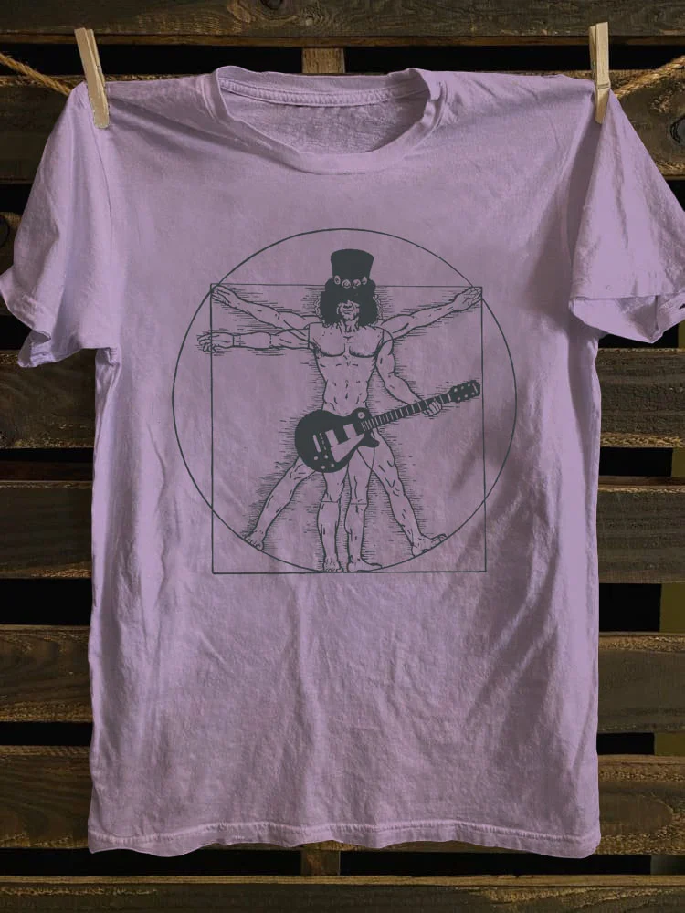 Rock Roll Vitruvian Man T-shirt