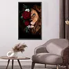 Diamond Painting -DIY Round Drill Flower Lion(40X70CM)