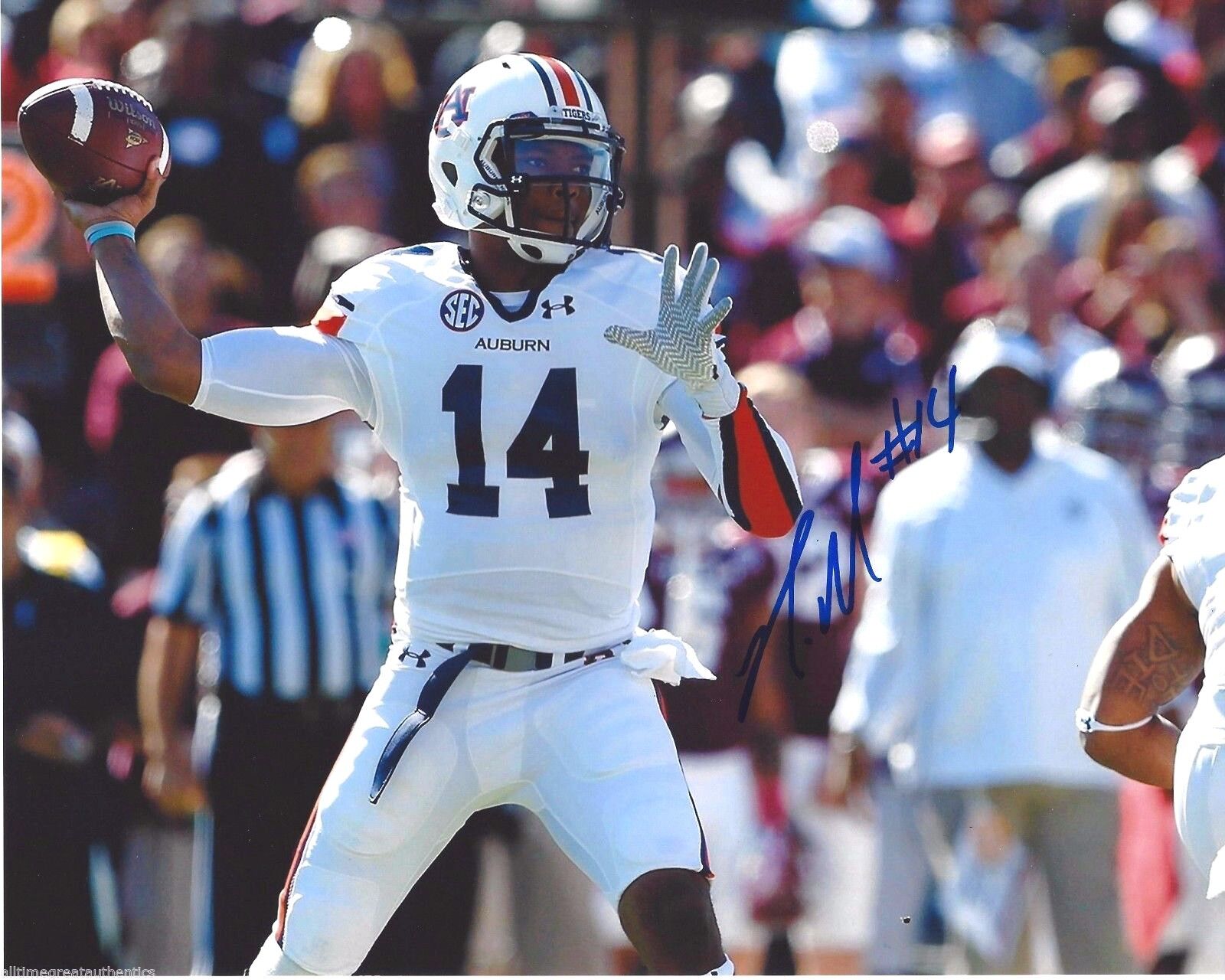 AUBURN TIGERS NICK MARSHALL HAND SIGNED 8X10 Photo Poster painting W/COA 2015 NFL DRAFT