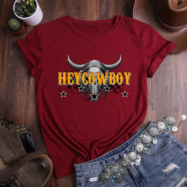 hey cowboy Round Neck T-shirt-0021022