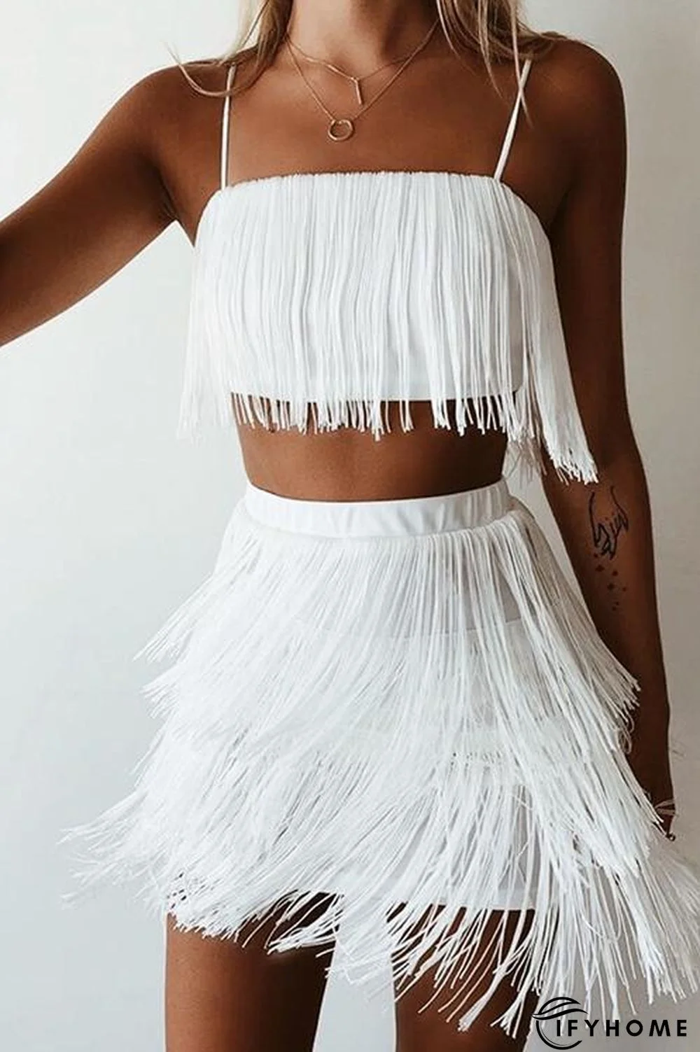 Layer Tassels Skirts Set | IFYHOME