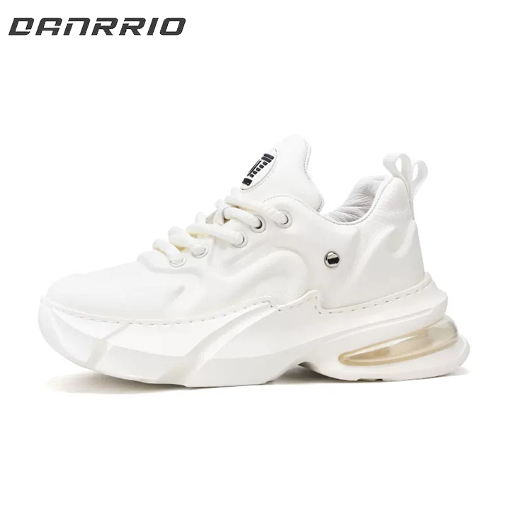DANRRIO Leather Platform White Casual Sports Shoes | Cowhide Daddy Shoes DANRRIO.COM DANRRIO