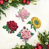 4Pcs Diamond Painting Brooch Diamond Painting Pins Jewelry Kit (Flower)