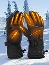 Electric Heating Gloves Rechargeable Windproof Hand Warmer Ski Thermal Gloves
