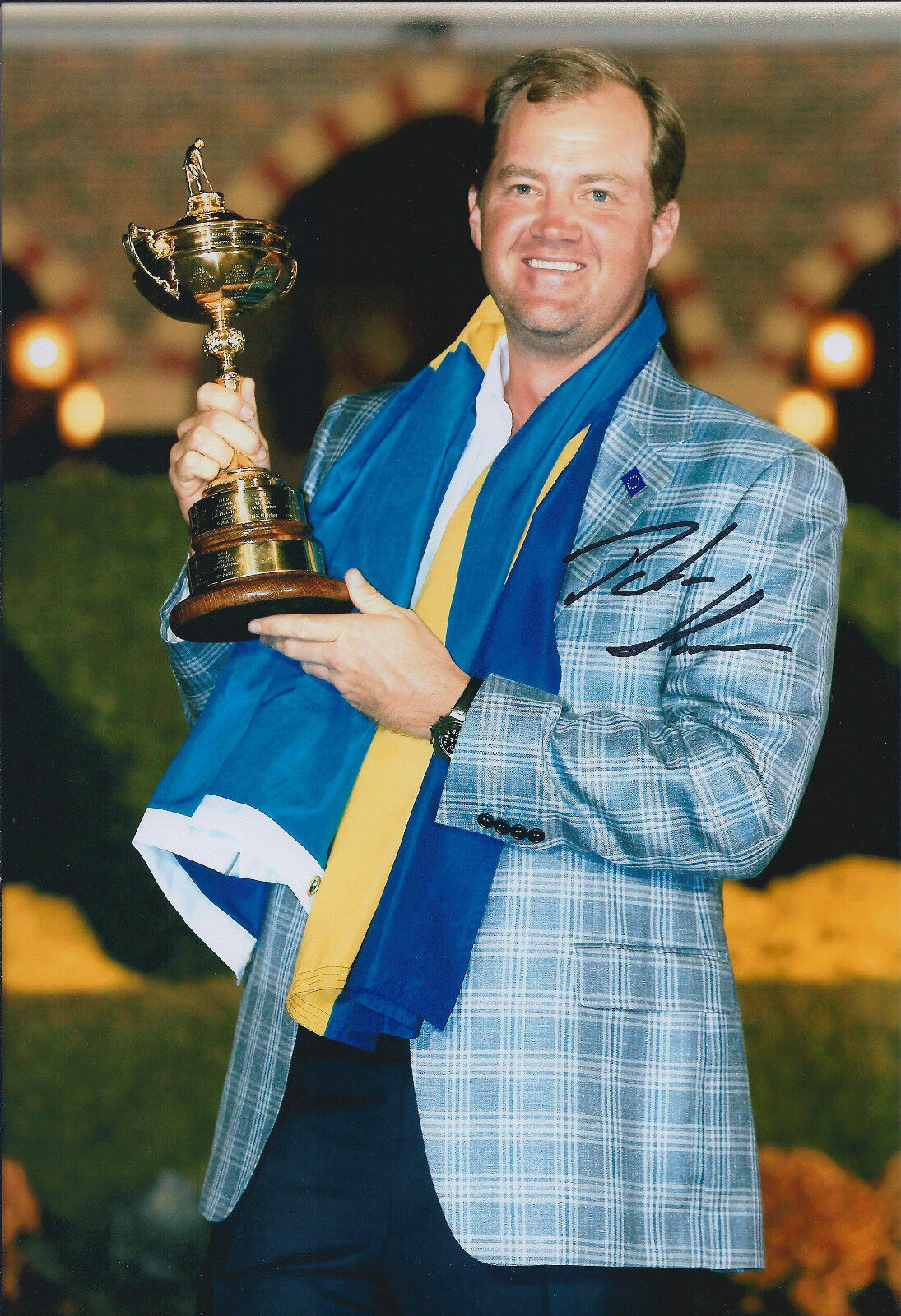 Peter HANSON SIGNED Autograph 12x8 Photo Poster painting AFTAL COA RYDER CUP Winner Golf