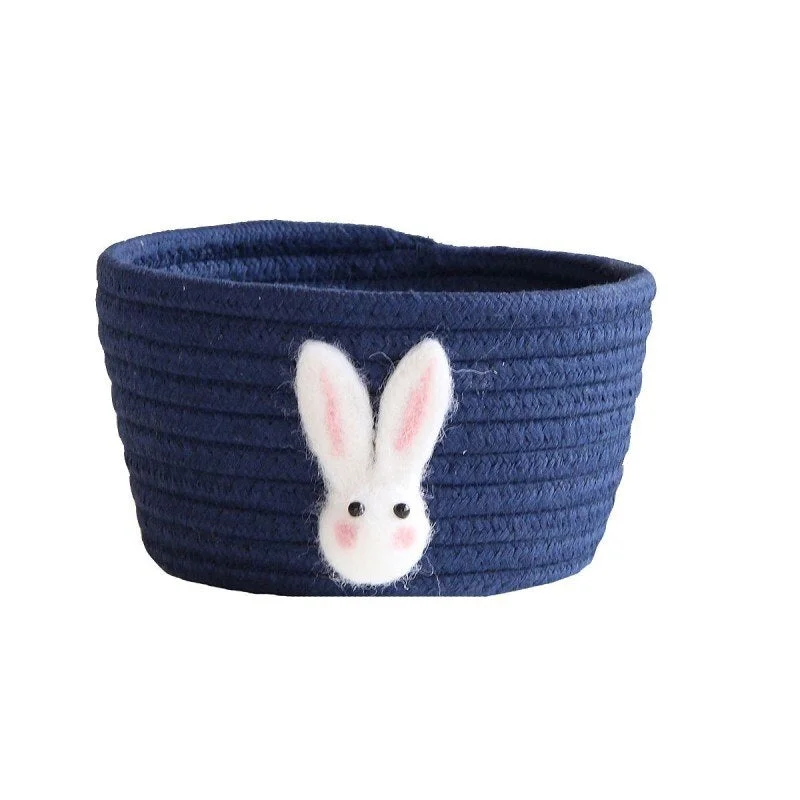 Cotton Rope Storage Baskets With Animals Shape Baby Dirty Clothes Laundry Basket Handmade Weaving Desktop Sundries Organizer Box