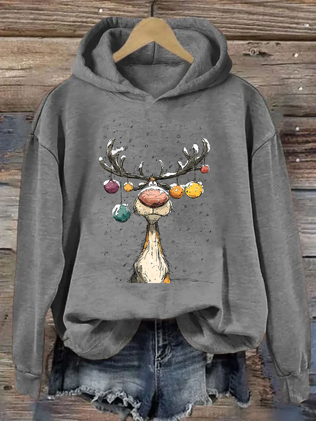 Vintage Reindeer Hoodie