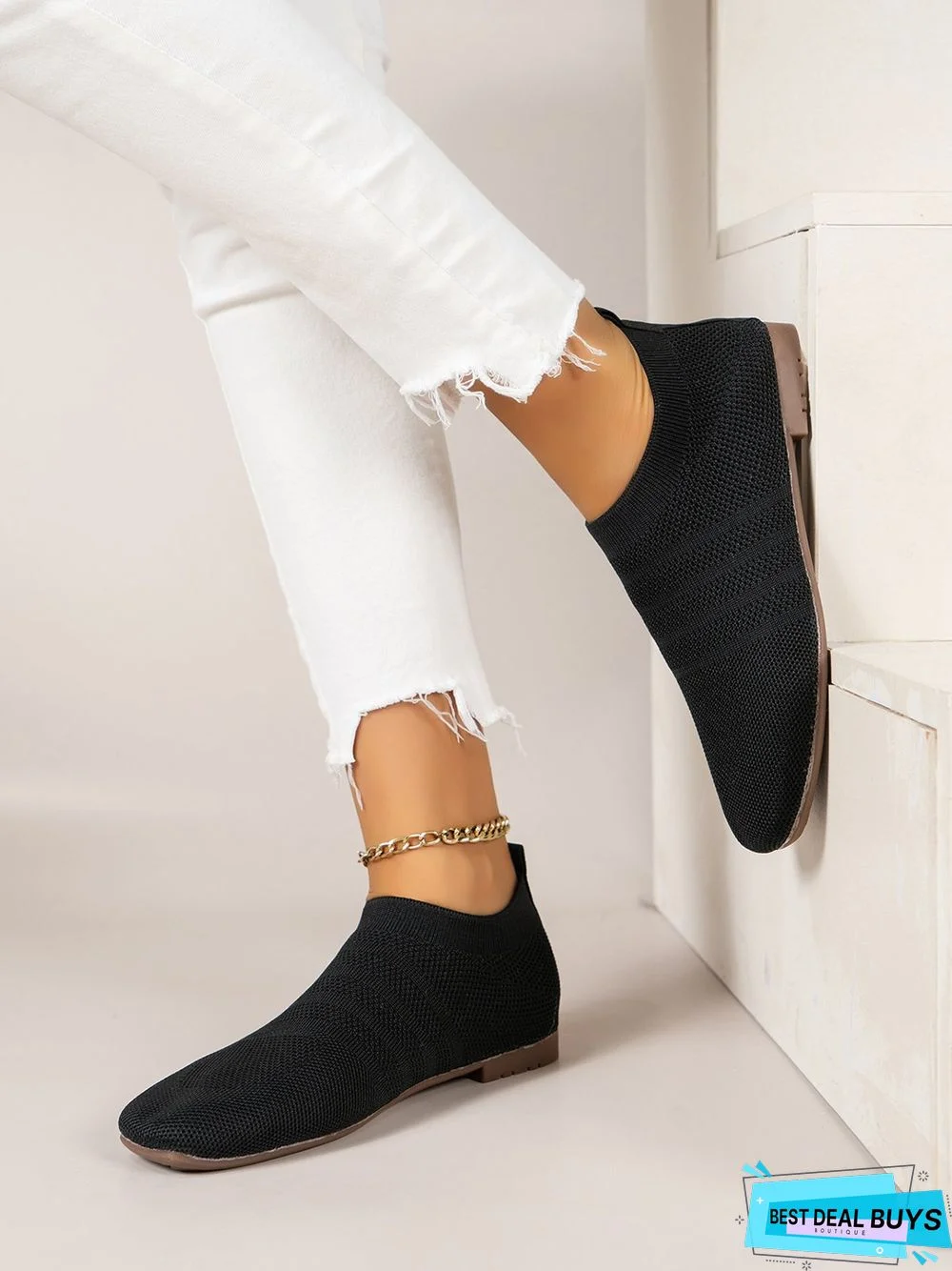 Breathable Mesh Fabric Soft Sole Lace-up Decor Flat Shoes